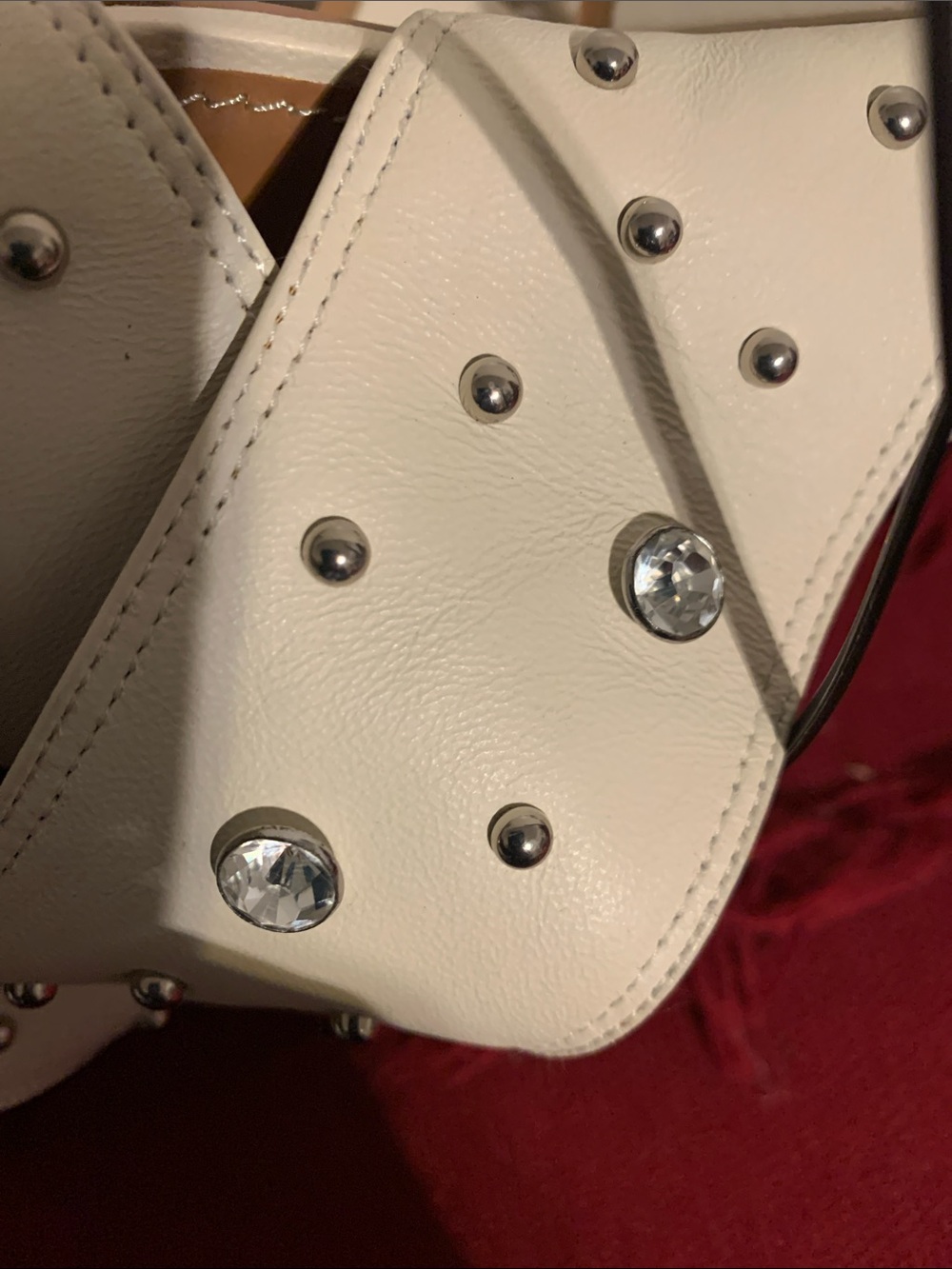 See By Chloé Cream Leather Studded Slide Mules - Picture 6 of 7